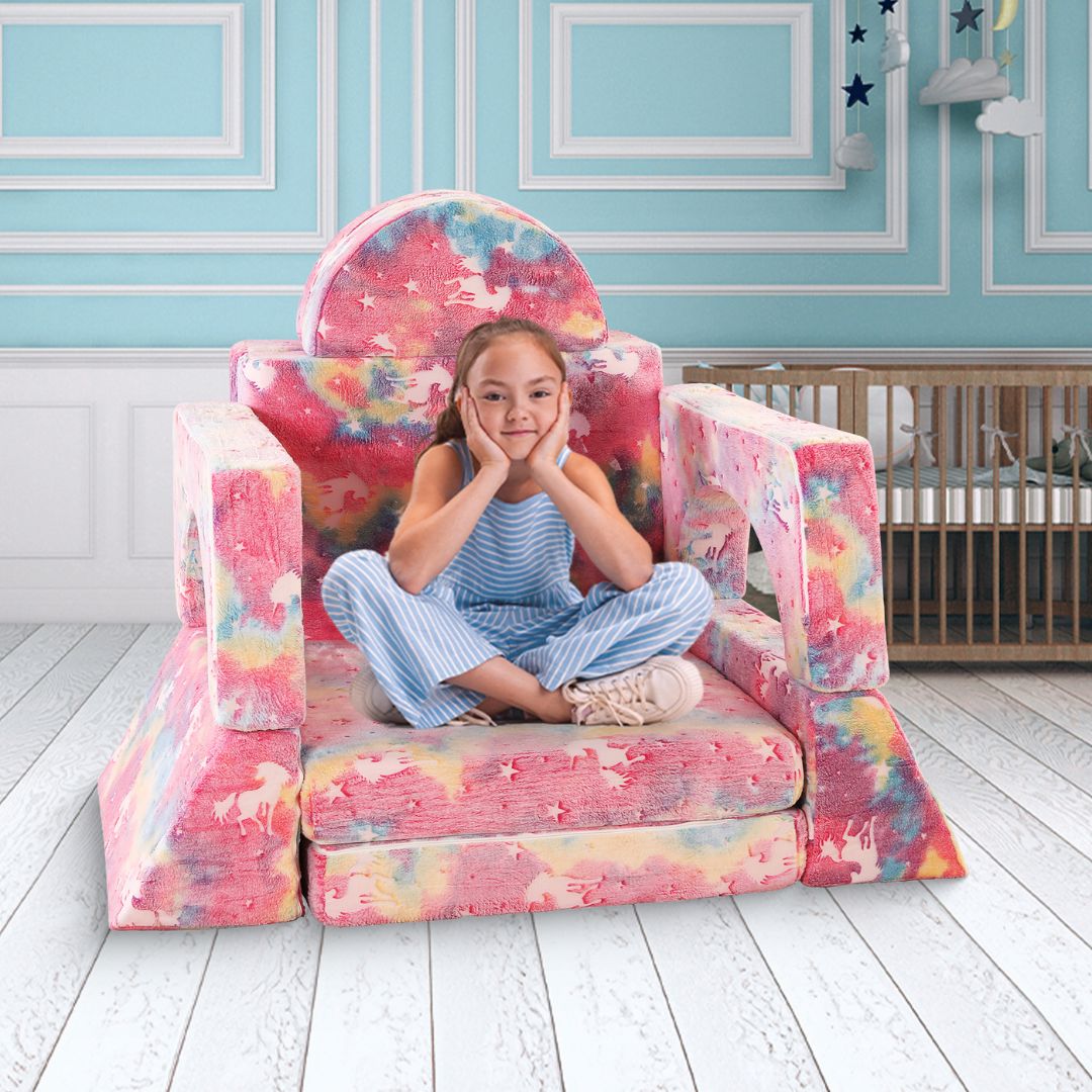 Canapé de jeu pour enfants - Ensemble de 10 pièces pour la zone de sommeil et de jeu - KomfortKissen.de