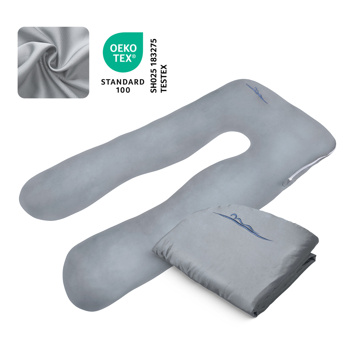 Housse de rechange pour oreiller enfant - Bambou (Gris)