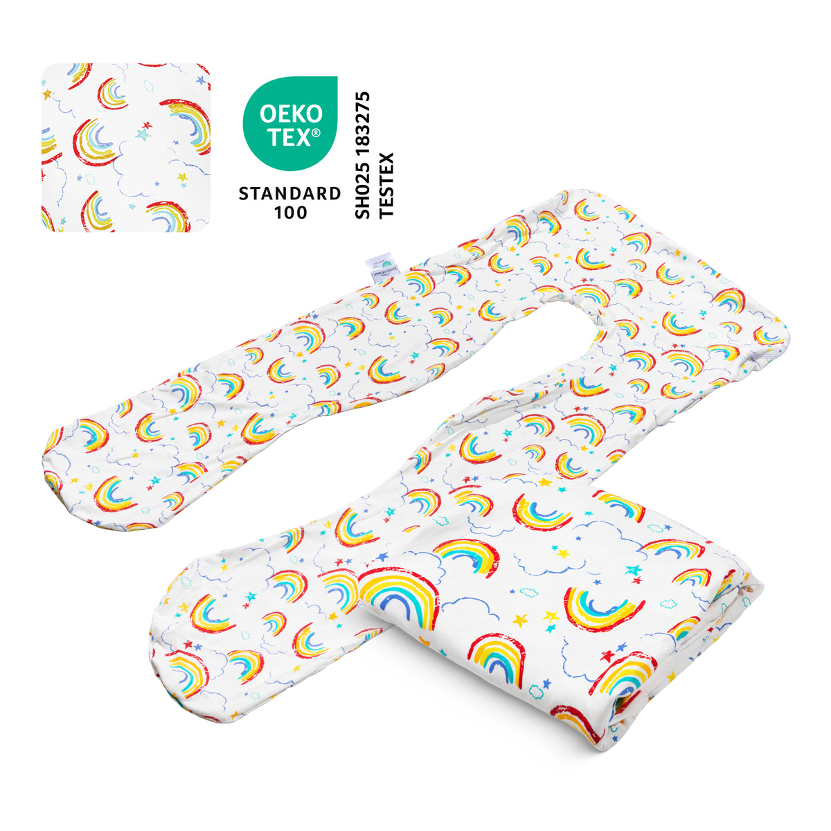 Housse de rechange pour oreiller enfant - Coton (Arc-en-ciel)
