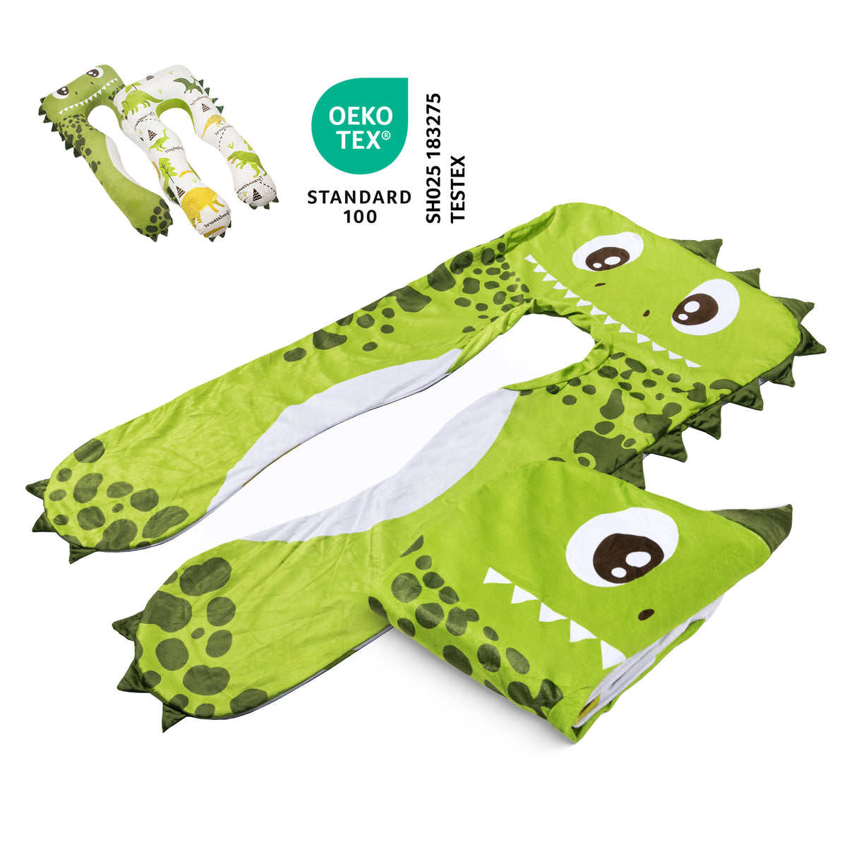 Housse de rechange pour oreiller enfant - Micro-peluche (Dino)