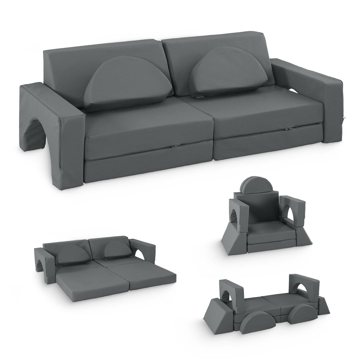 Canapé de jeu pour enfants - Ensemble de 10 pièces pour la zone de sommeil et de jeu - KomfortKissen.de