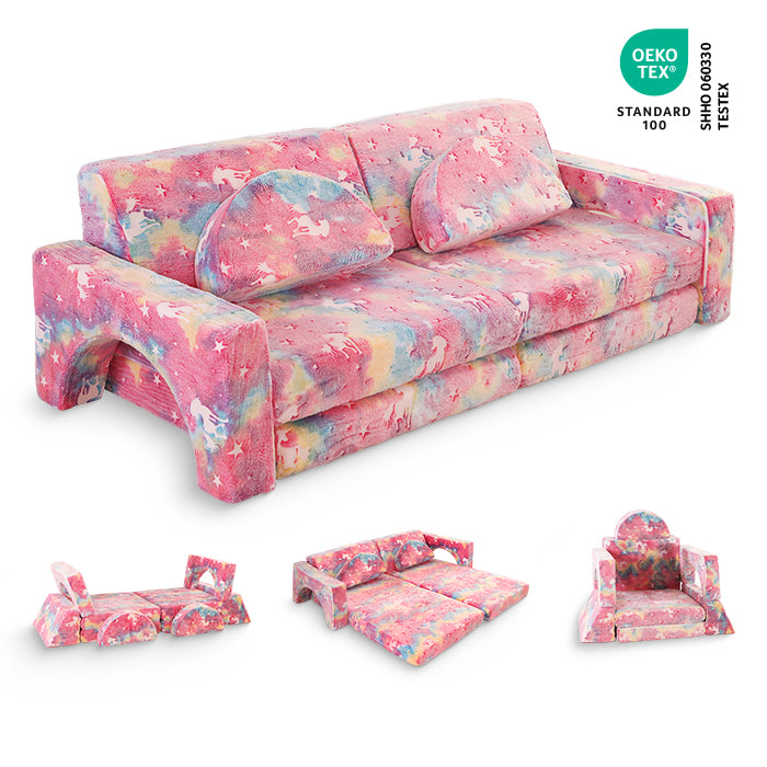 Canapé de jeu pour enfants – Ensemble de 10 pièces pour dormir et jouer