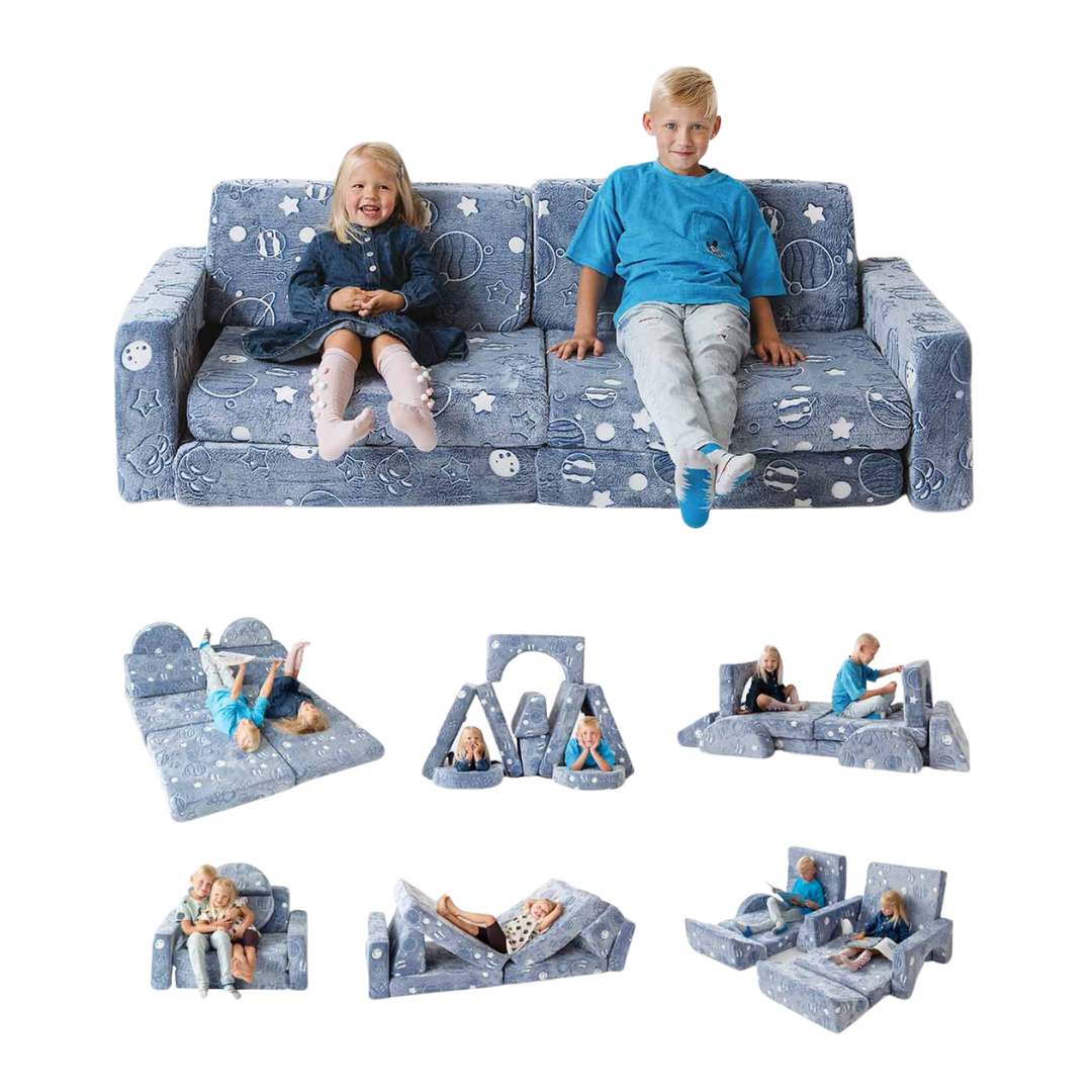 Canapé de jeu pour enfants - Ensemble de 10 pièces pour la zone de sommeil et de jeu - KomfortKissen.de