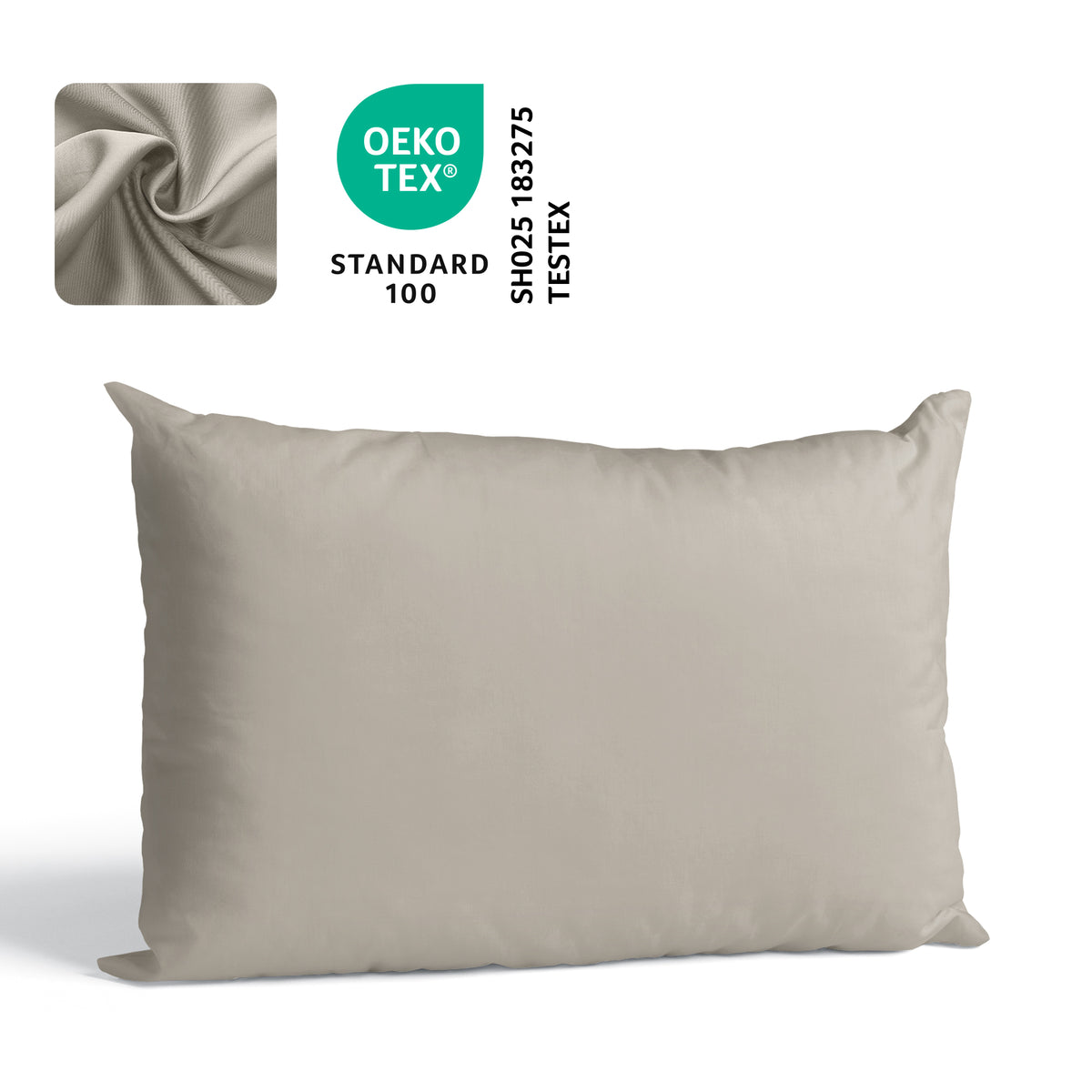 Taie d'oreiller en coton – 70x50 & 80x80 cm – certifiée OEKO-TEX