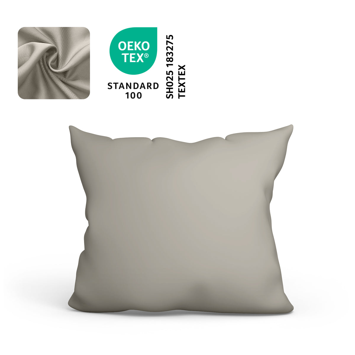 Taie d'oreiller en coton – 70x50 & 80x80 cm – certifiée OEKO-TEX