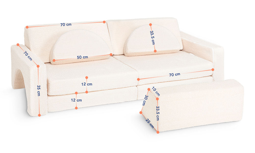 Canapé de jeu pour enfants - Ensemble de 10 pièces pour la zone de sommeil et de jeu - KomfortKissen.de