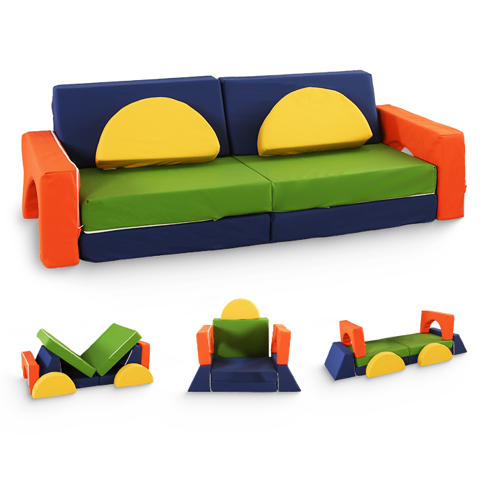 Canapé de jeu pour enfants - Ensemble de 10 pièces pour la zone de sommeil et de jeu - KomfortKissen.de