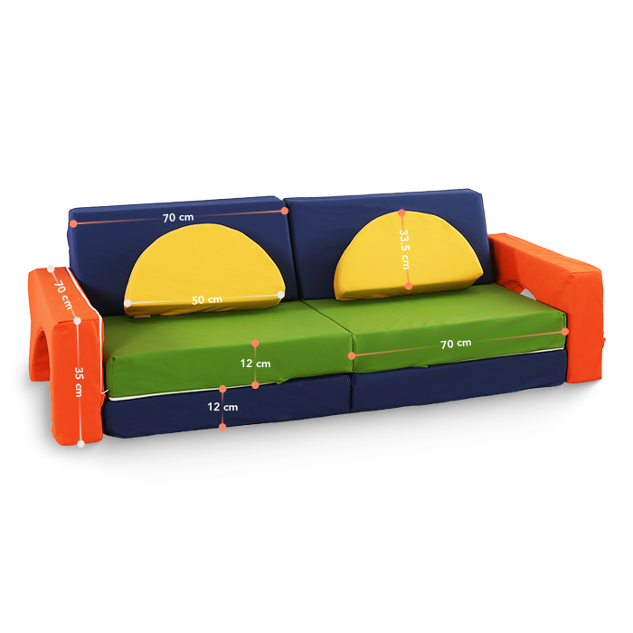 Canapé de jeu pour enfants - Ensemble de 10 pièces pour la zone de sommeil et de jeu - KomfortKissen.de