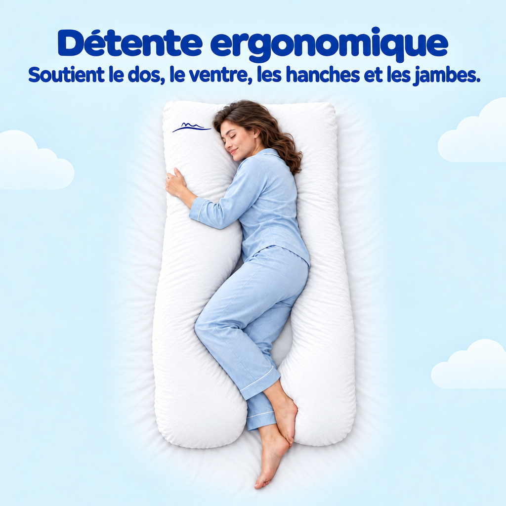 Détente ergonomique – soutient le dos, le ventre, les hanches et les jambes – Weiß Blume Rosa Wolken Schwarz Hawaii Aroma Flamingo Beige Hellblau Khaki Walnuss Pfirsich Himmelblau Braun Dunkelgrau Grün