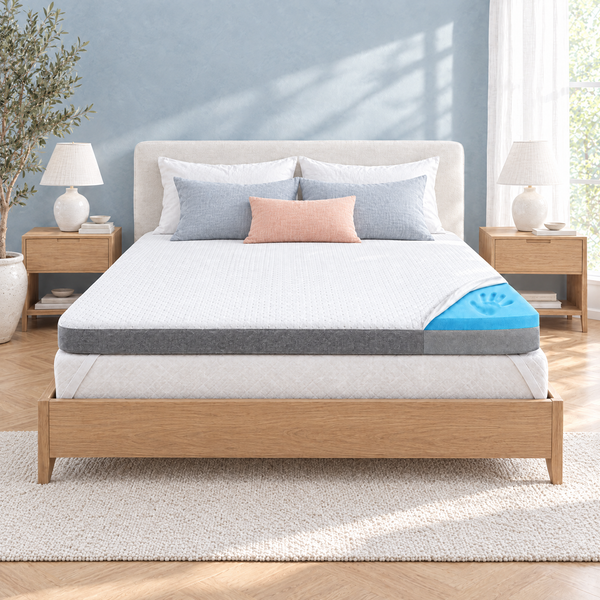 Surmatelas 2-en-1 - Surmatelas Duo avec mousse à mémoire de forme en gel